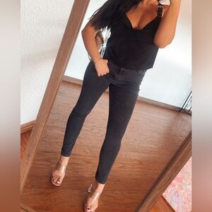 Black super high waisted skinny jeans
